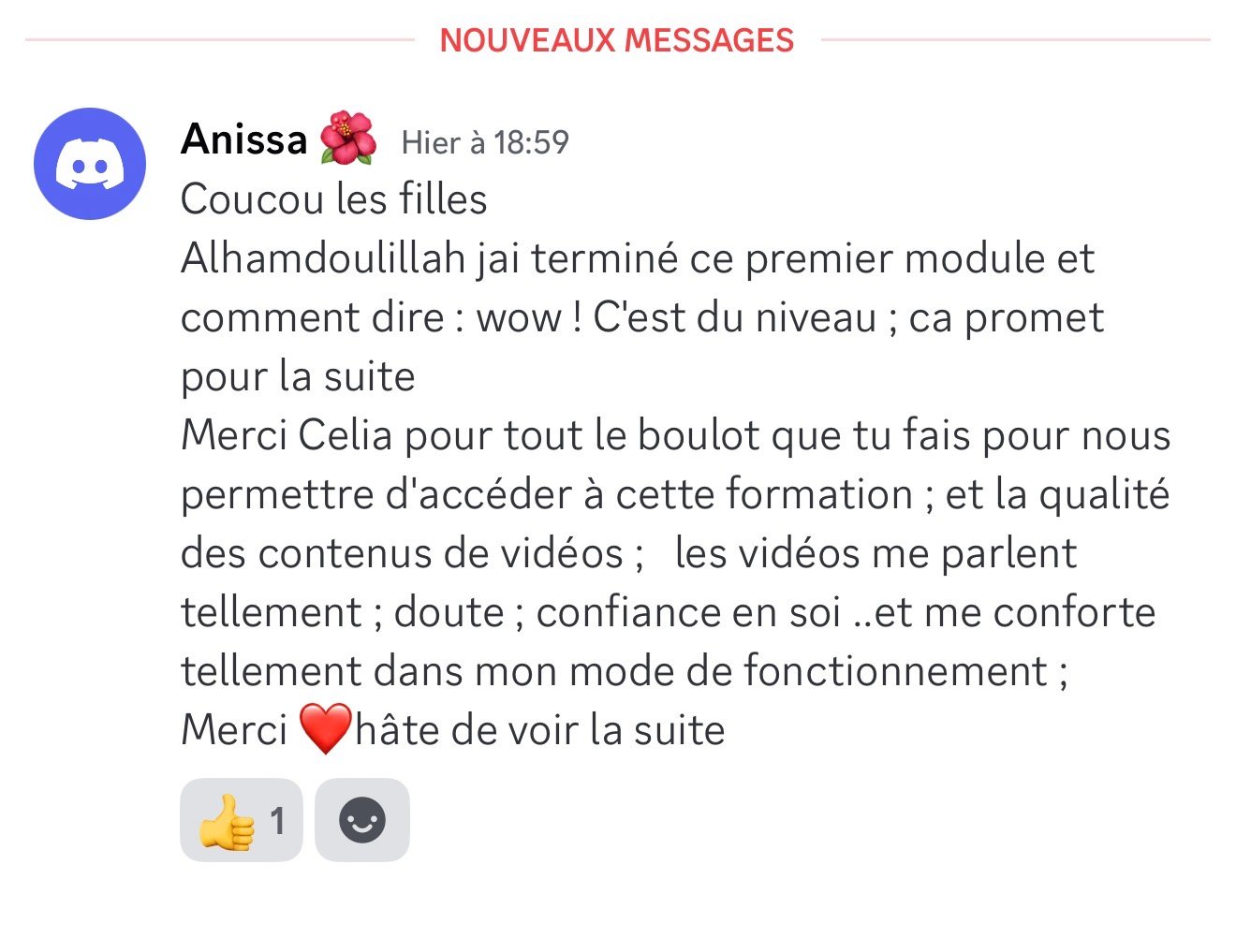 Avis d'une élève Maison AWL