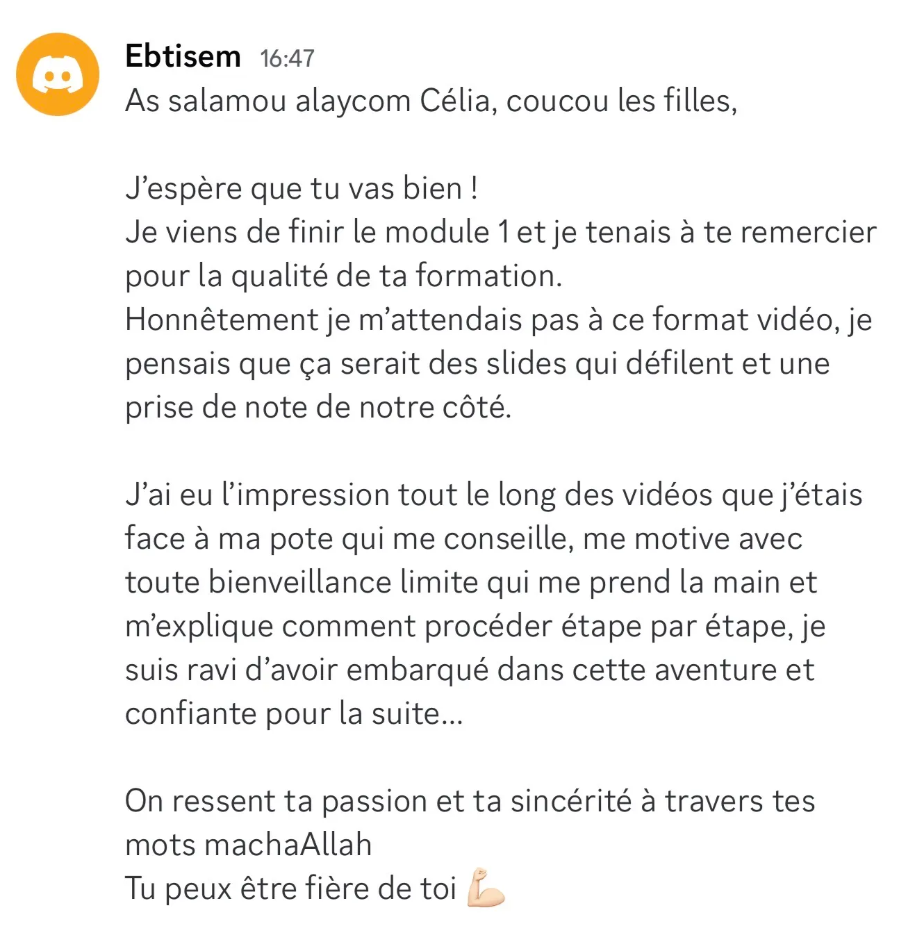 Avis d'une élève Maison AWL