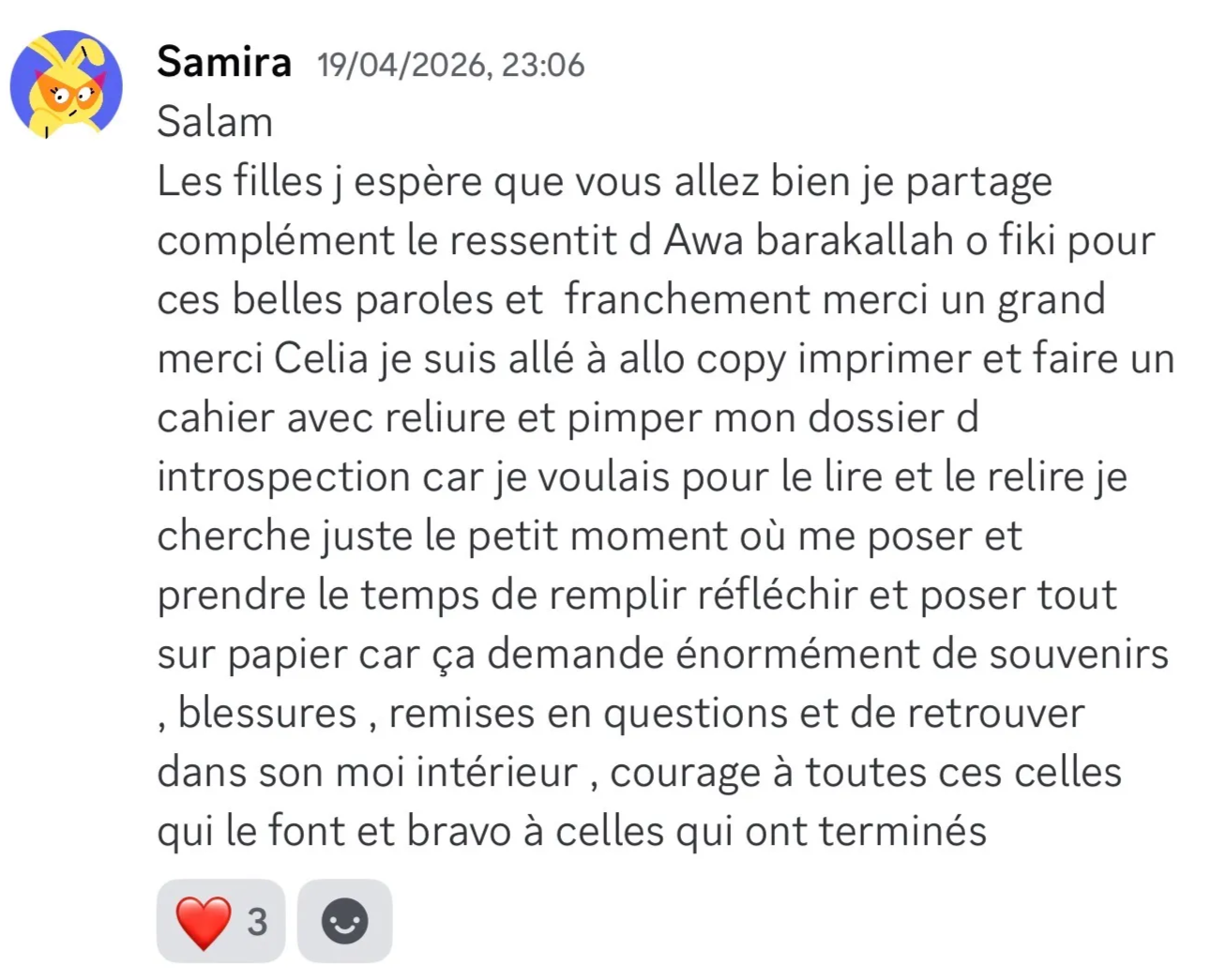 Avis d'une élève Maison AWL