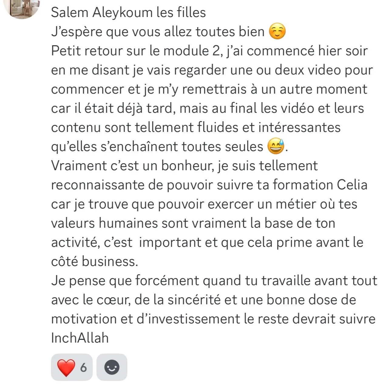 Avis d'une élève Maison AWL