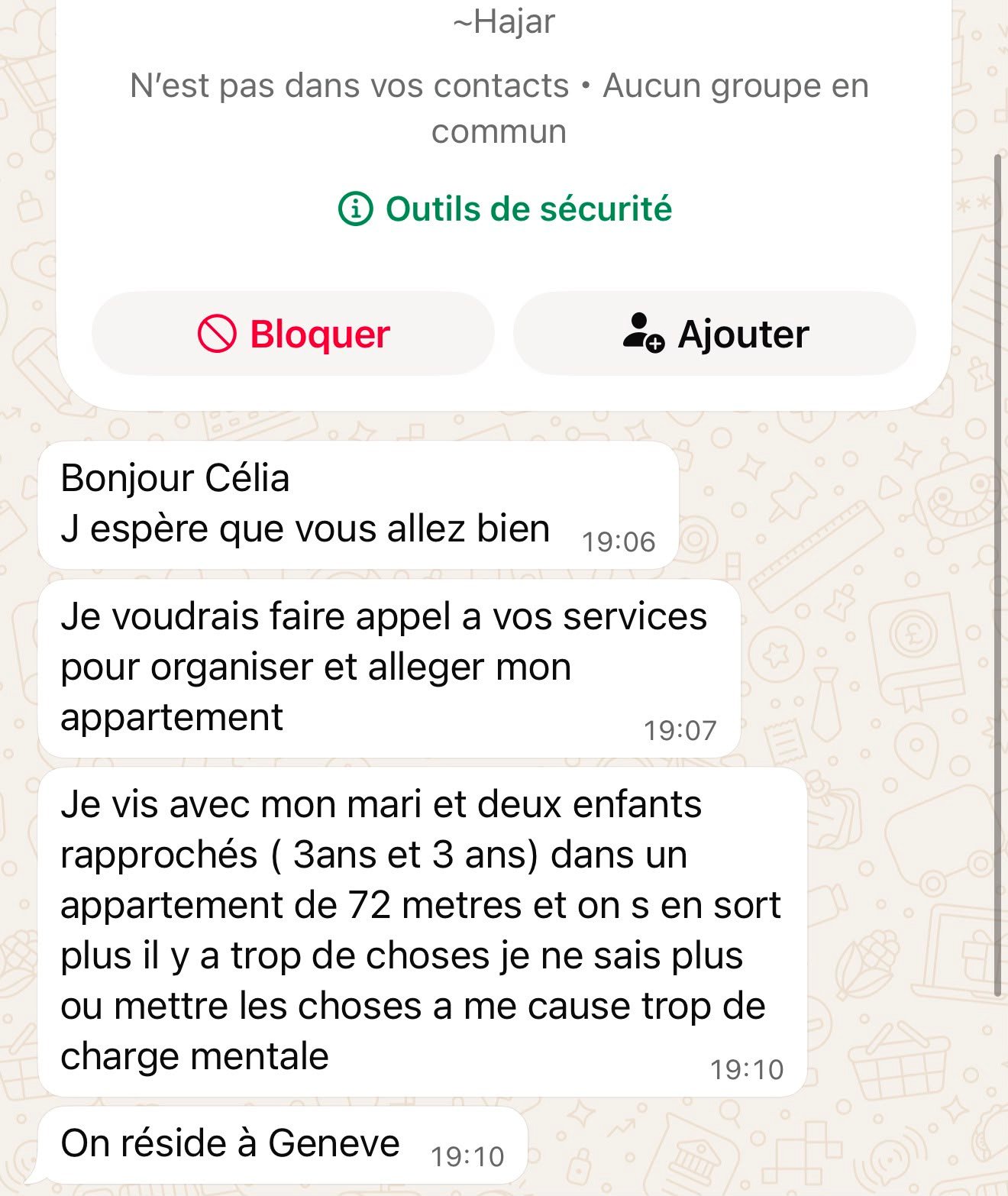 Demande de prestation reçue par Maison AWL