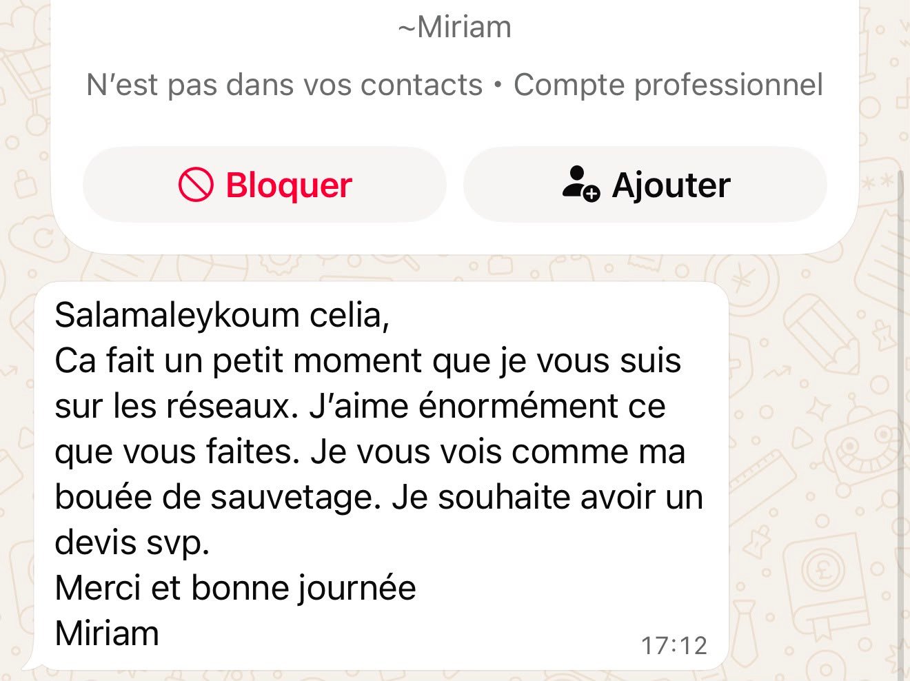 Demande de prestation reçue par Maison AWL