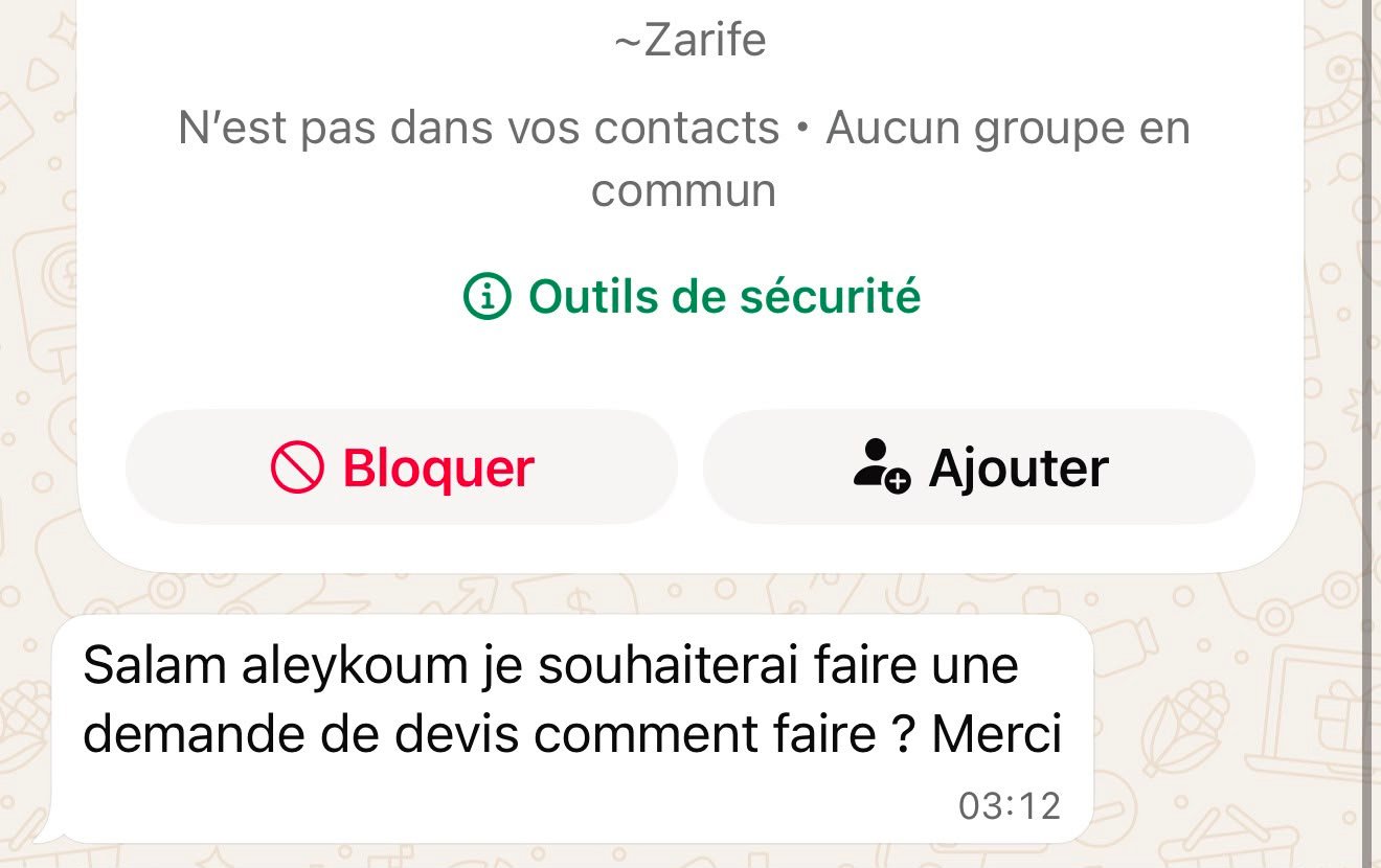 Demande de prestation reçue par Maison AWL